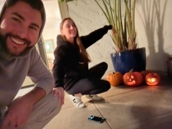 Halloween with carved pumpkins