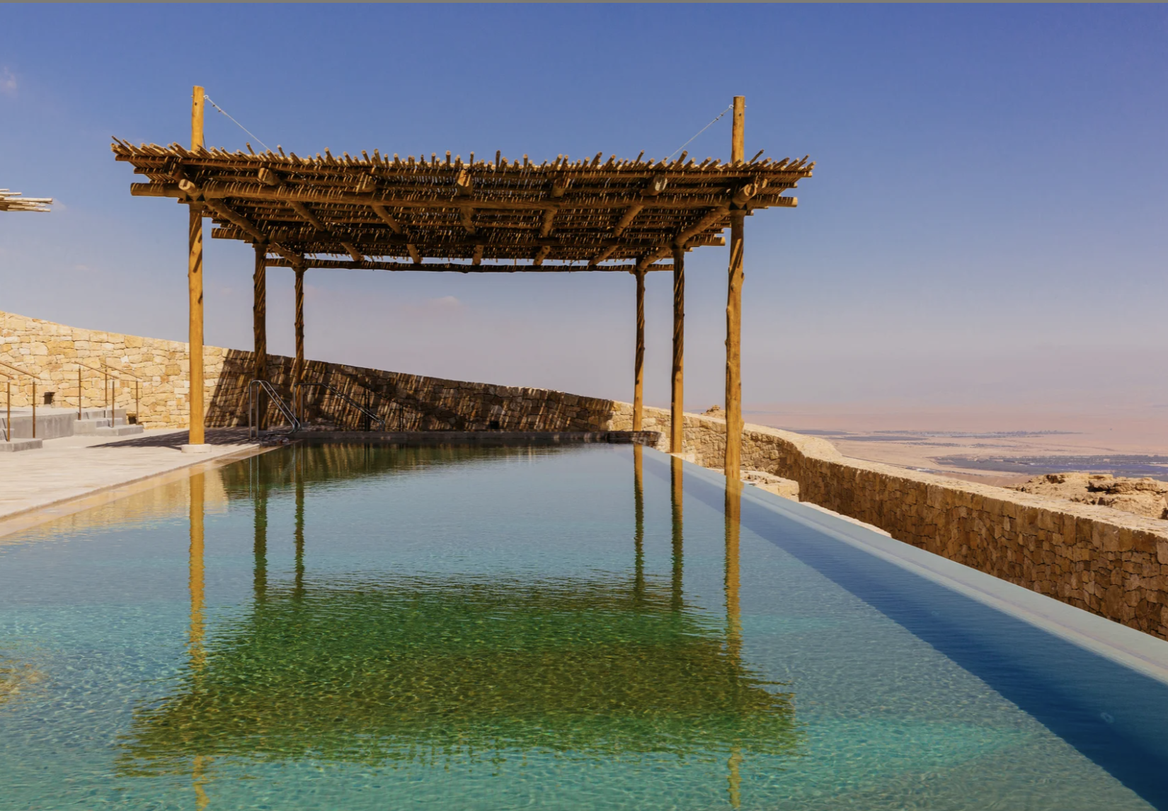 The pool overlooking the desert at Six Senses Shaharut