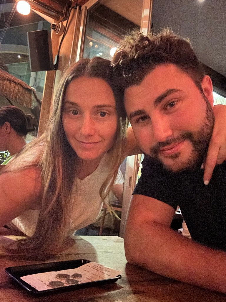 Gabriella and Joshua at dinner
