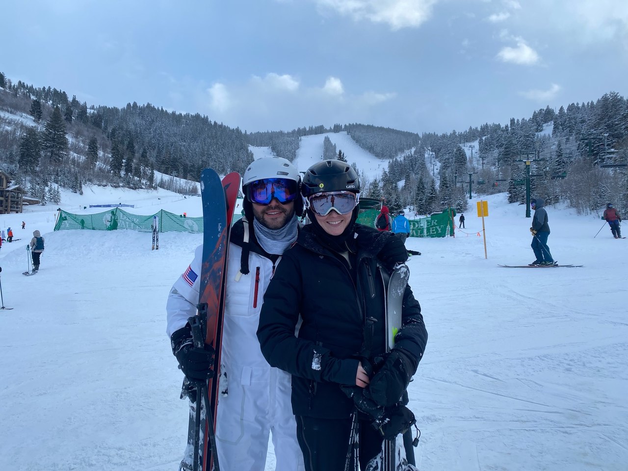 On the ski slopes with friends