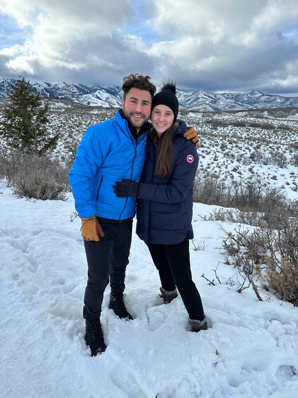 A hug in the snow