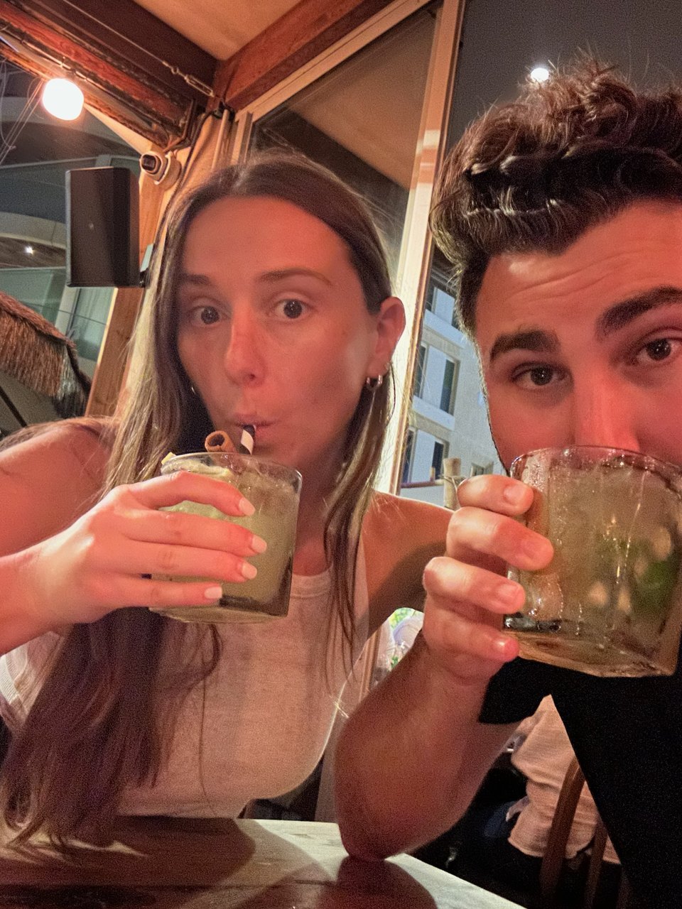 Toasting drinks together