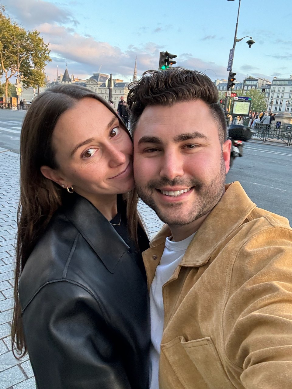 A city selfie at golden hour